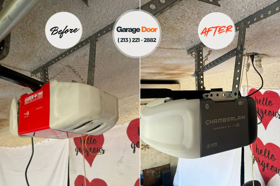 Before and after: garage door repair Texarkana, AR
